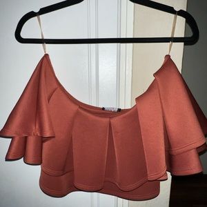 Fashion Nova. Crop strapless ruffle top